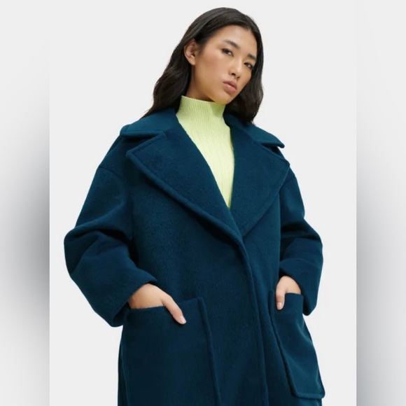 ❄️UGG❄️ Hattie Long Oversized Coat Dark Teal Size Small - Picture 5 of 10